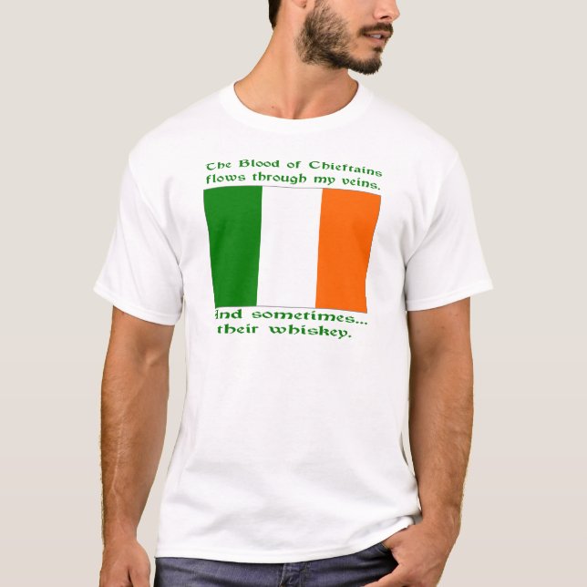 T-shirt Le sang des chefs coule dans les veines parfois du (Devant)