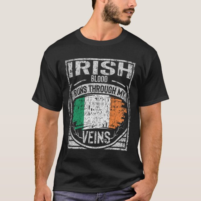 T-shirt Le Sang Irlandais Traverse Mes Veines (Devant)
