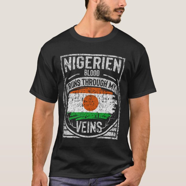 T-shirt Le Sang Nigérien Traverse Mes Veines (Devant)