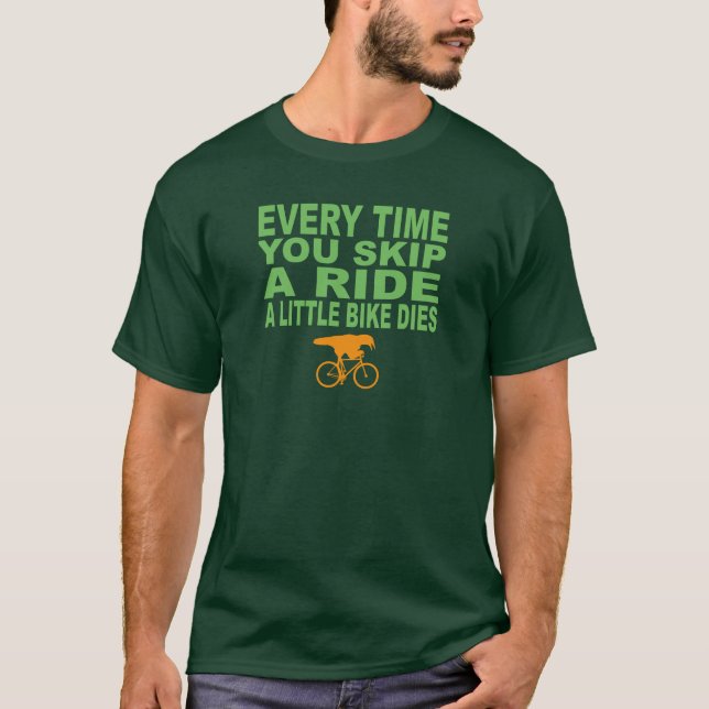 T-shirt Le saut drôle un tour un petit vélo meurt (Devant)