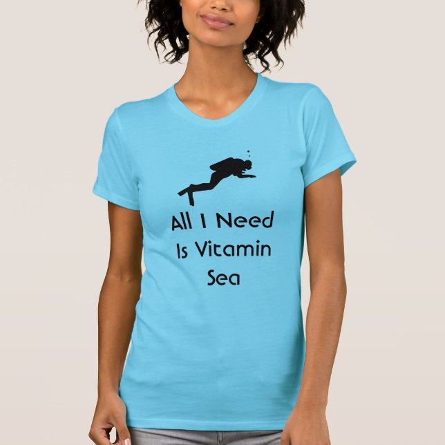 T-shirt Le scaphandre tout que j'ai besoin est mer de (Devant)
