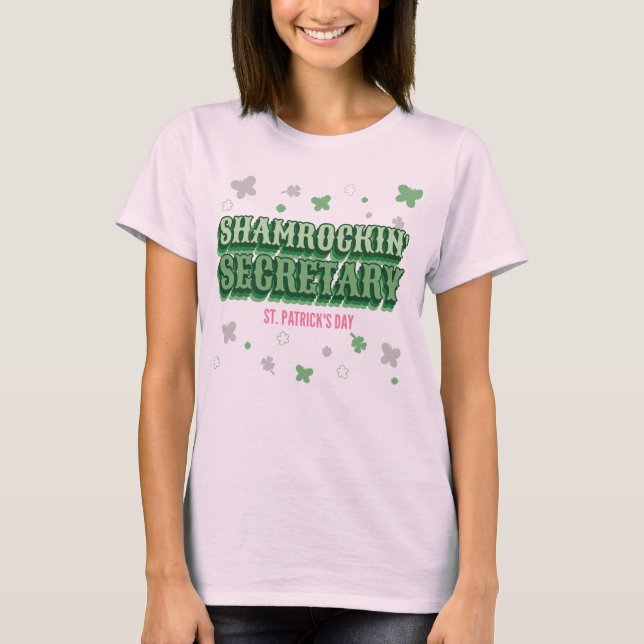 T-shirt Le secrétaire de Shamrockin Fun St. Patrick's Day (Devant)