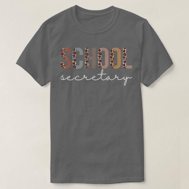 T-shirt Le secrétaire d'école Leopard apprécie  (Design devant)
