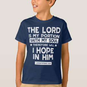 T-shirt Le Seigneur est ma part Lamentations 3 24 Citation