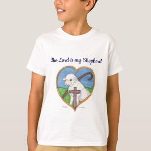 T-shirt Le Seigneur est mon berger mouton & croix de coeur