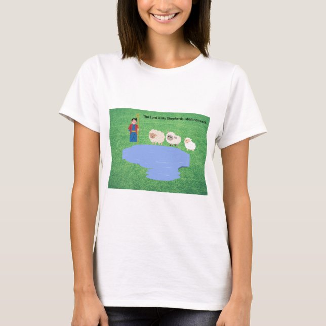 T-shirt Le Seigneur est Mon Pasteur Psaume 23:1 T Chemise (Devant)