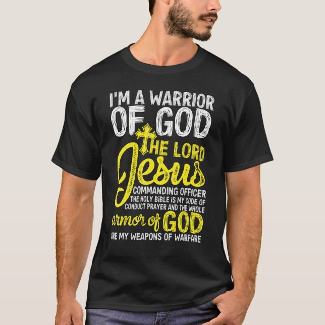 T-shirt Le Seigneur Jésus Armor De Dieu Croix foi chrétien (Devant)