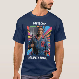 T-shirt Le Shovel Man. Texte brillant. 2 lignes. Personnal
