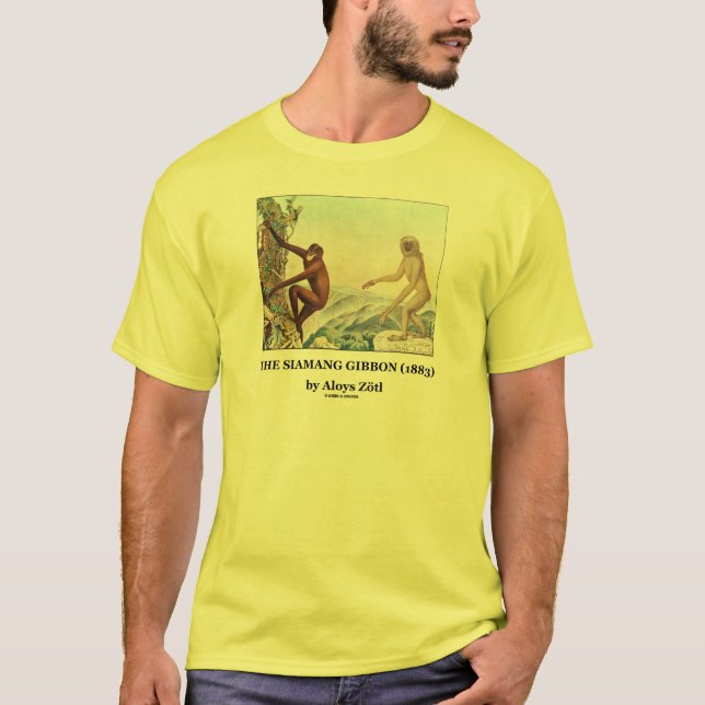 T-shirt Le Siamang Gibbon (1883) par Aloys Zotl (Devant)