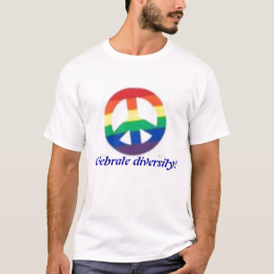 T-shirt le signe de paix d'arc-en-ciel, célèbrent la