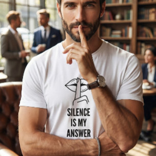 T-shirt Le silence est ma réponse Graphique de déclaration