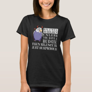 T-shirt Le Silence Est Parrot D'Or I Violet Budgie Budgeri