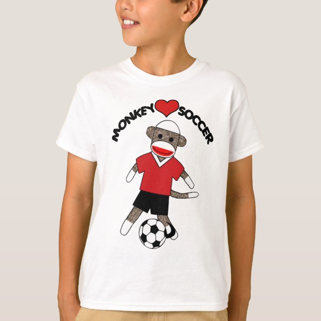T-shirt Le singe de chaussette du football badine le (Devant)