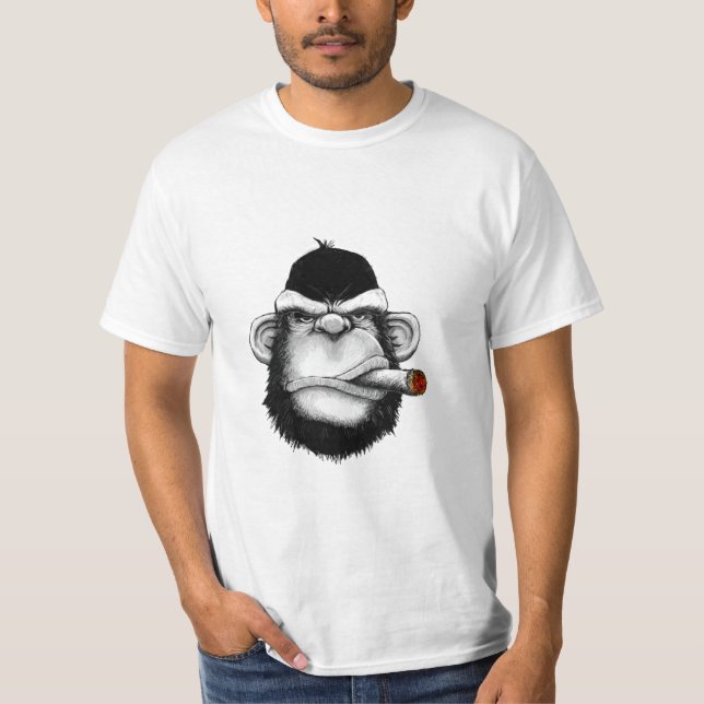 T-shirt Le singe fume (Devant)
