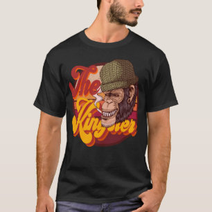 T-shirt Le singe roi drôle chimpanzé fumant
