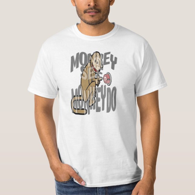 T-shirt Le singe voient le singe faire (Devant)