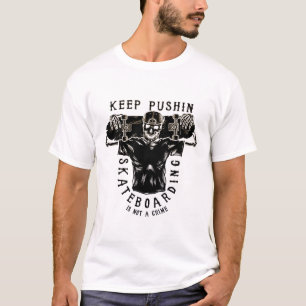 T-shirt Le Skateboard N'Est Pas Un Crime-Squelette Skateur