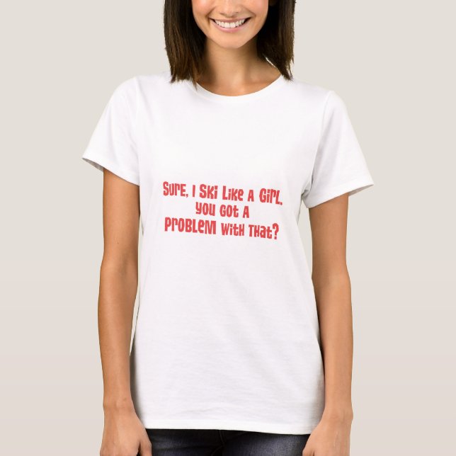 T-shirt Le ski aiment une chemise de fille (Devant)