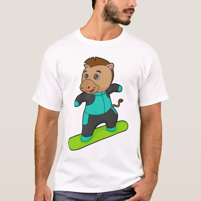 T-shirt Le snowboarder de Horse (Devant)