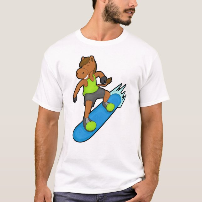 T-shirt Le snowboarder de Horse (Devant)