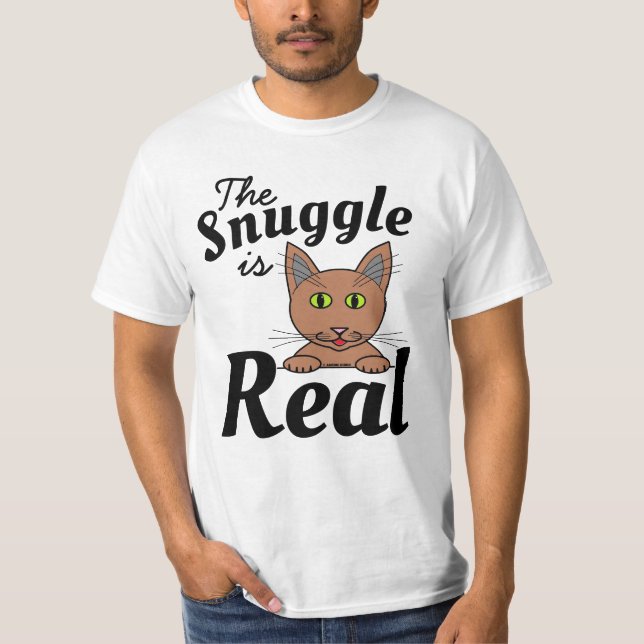 T-shirt Le Snuggle est vraiment mignon Chat T (Devant)