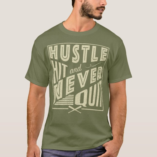 T-shirt Le softball de baseball frappe et ne cesse jamais (Devant)