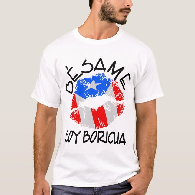 T-shirt Le soja Boricua de Besame m'embrassent que je suis (Devant)
