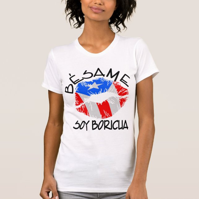 T-shirt Le soja Boricua de Besame m'embrassent que je suis (Devant)