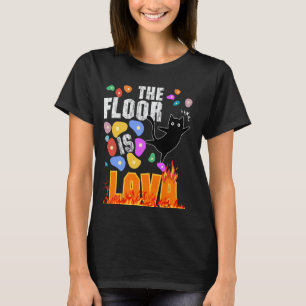 T-shirt Le sol est lave chat effrayer volcan grimpeur de r