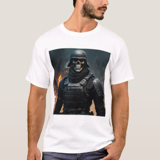 T-shirt "Le soldat du crâne Tee : défie avec style."