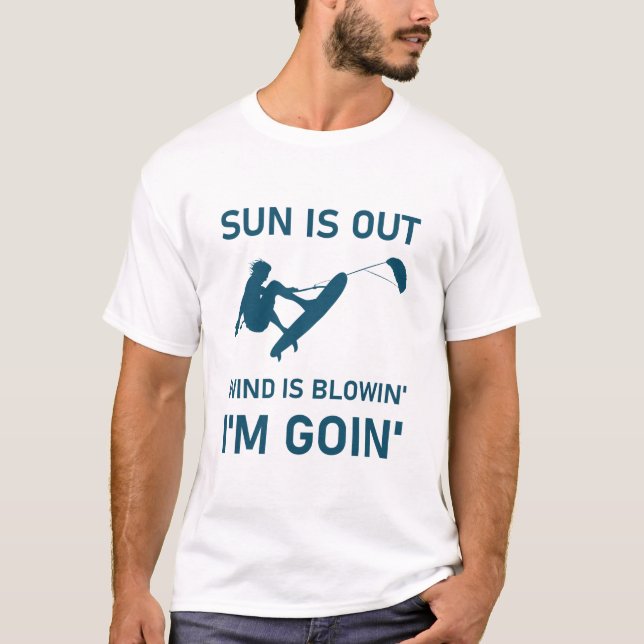 T-shirt Le soleil est dehors souffle' je vais' - Kitesurf (Devant)
