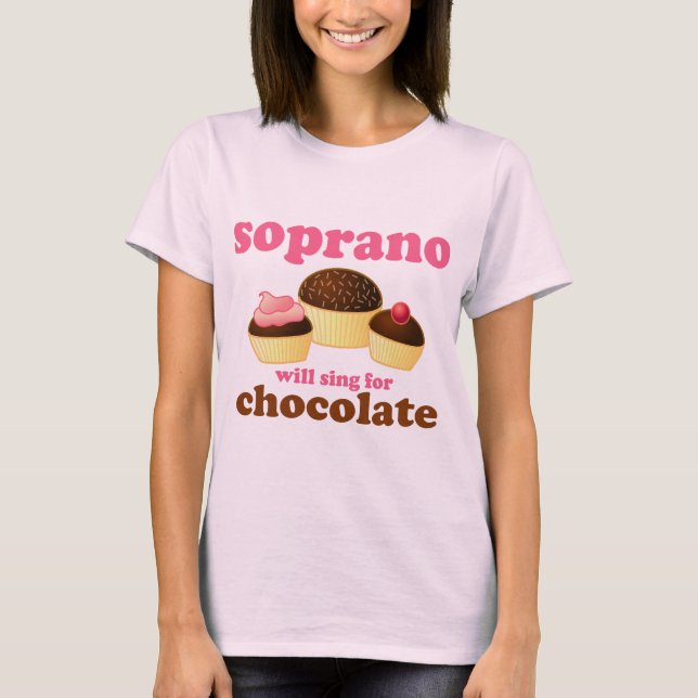 T-shirt Le soprano chantera pour le chocolat (Devant)
