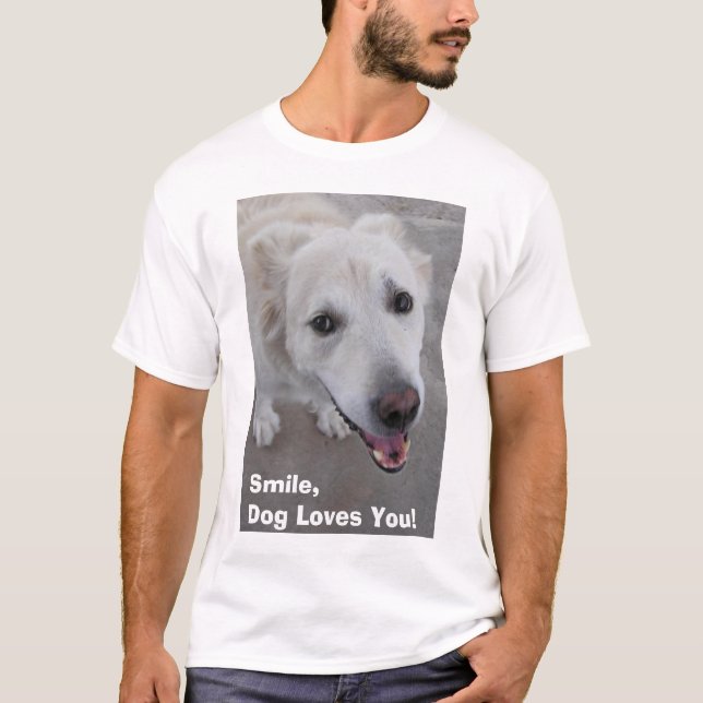 T-shirt Le sourire, chien vous aime ! Chemise (Devant)