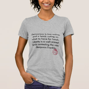 T-shirt Le sourire mauvais, démocratie est deux loups et