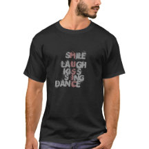 Le sourire, rire, baiser, chantent, slogan