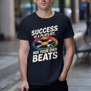 T-shirt Le succès est une Playlist Inspirational Retro Vin