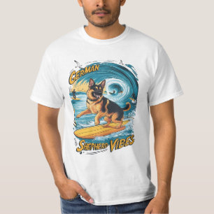 T-shirt Le surf berger allemand