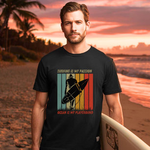 T-shirt Le Surf Est Ma Passion L'Océan Est Mon Terrain De