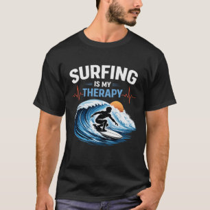 T-shirt Le surf est ma thérapie Océan Surfeur Battement de