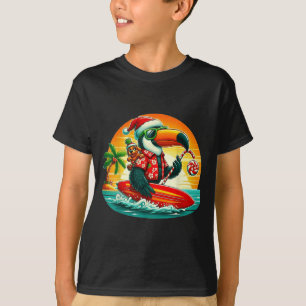 T-shirt Le Surf Père Noël Toucan Et Drôle Chien Trocal Chr