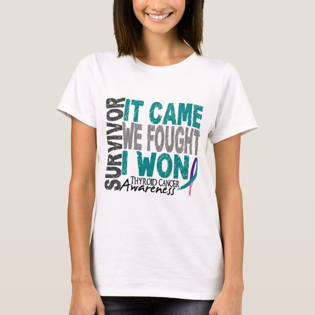 T-shirt Le survivant de cancer de la thyroïde qu'il est (Devant)