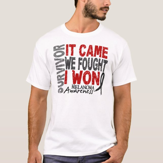 T-shirt Le survivant de mélanome qu'il est venu nous m'a (Devant)