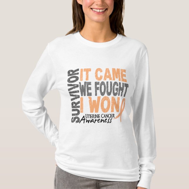 T-shirt Le survivant utérin de Cancer qu'il est venu nous (Devant)