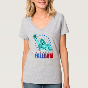 T-shirt Le symbole de la liberté Cou-V féminin