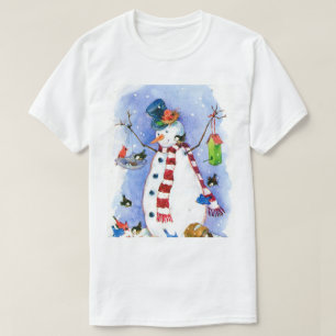 T-shirt Le T Shirt du Bonhomme de Neige le Plus Heureux