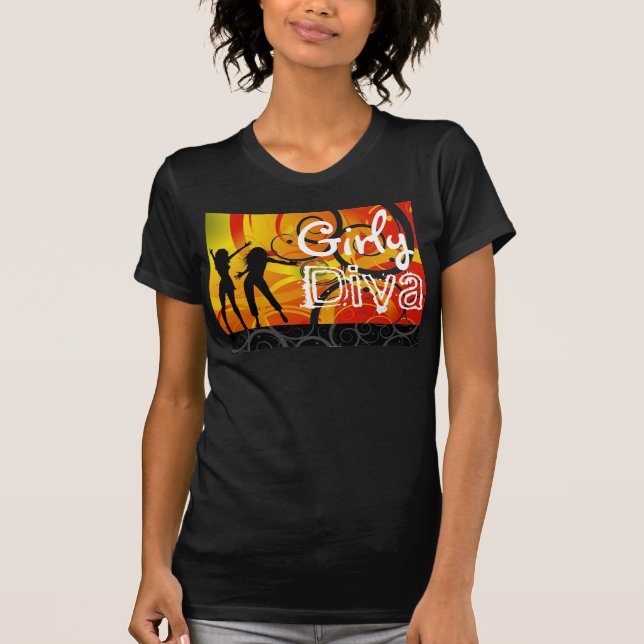 T-shirt Le T-shirt/noir Girly de diva (Devant)