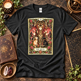 T-shirt Le Tarot du Chat Diable - Tentation et Ombre