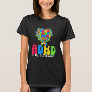 T-shirt Le TDAH est mon super-pouvoir Puzzle Ruban pour en