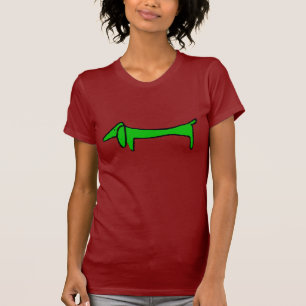 T-shirt Le teckel en vert