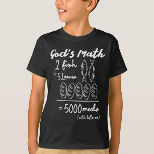 T-shirt Le Tee des Maths de Dieu 2 Poissons 5 pains 5000 R